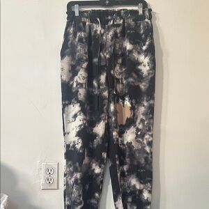 Black and White Tie-Dye Joggers